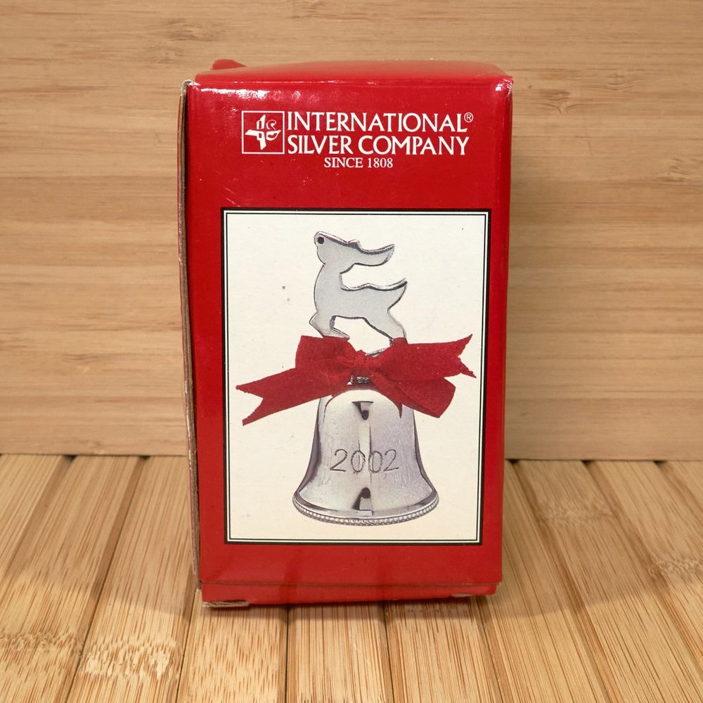 International Silver Co Christmas Bell 2002, MINT Hand Made, Silver plated